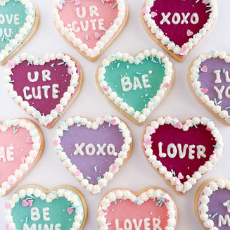 How To Make Valentine's Conversation Heart Cookies - Summer's Sweet Shoppe